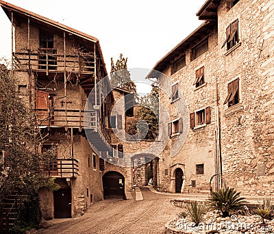 Quiet street in Italian town Stock Photo