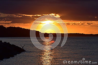 Quiet sunset in Nelson Bay Stock Photo