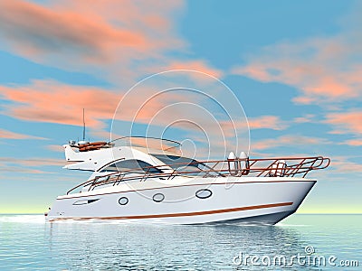 Quiet yacht - 3D render Stock Photo