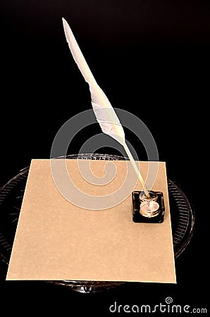 Quill Parchment Stock Photo