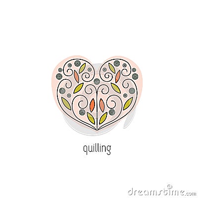 Quilling line icon Vector Illustration