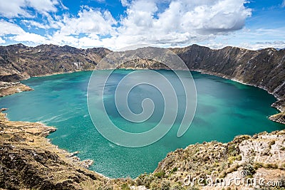 Quilotoa crater lake, Ecuador Stock Photo