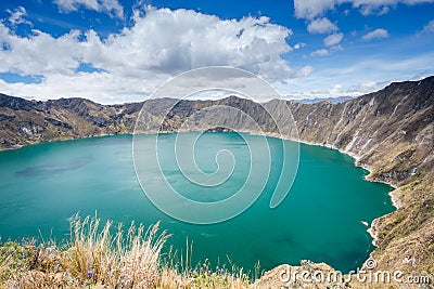 Quilotoa crater lake, Ecuador Stock Photo