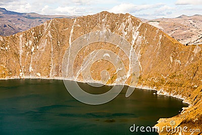 Quilotoa Crater Landscape Stock Photo