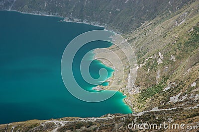 Quilotoa lagoon, Ecuador. Stock Photo