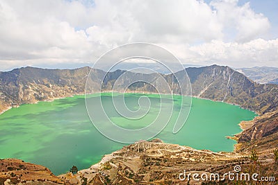 Quilotoa Lagoon in Ecuador Stock Photo