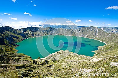 Quilotoa lake Stock Photo