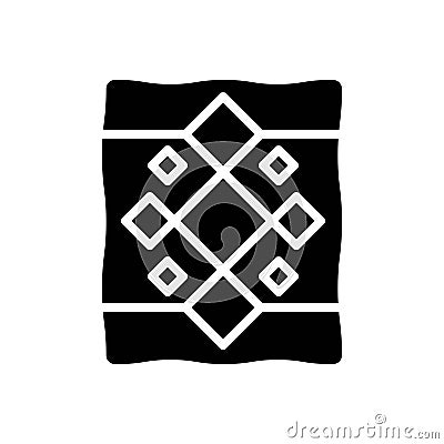 Black solid icon for Quilt, blanket and cover Vector Illustration