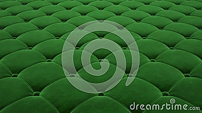 Quilted fabric surface. Festive green corduroy. Option 1 Stock Photo