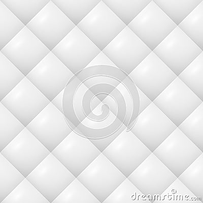 Quilted Pattern Vector. White Soft Neutral Background Seamless Vector Illustration