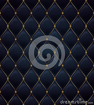 Quilted seamless pattern. Black color. Vector Illustration