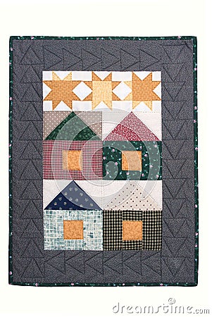Quilted wall hanging Stock Photo