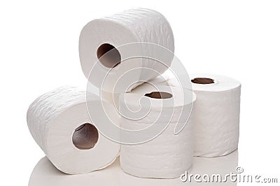 Quilted white toilet paper Stock Photo