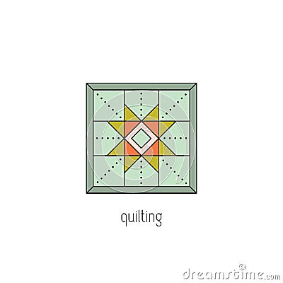 Quilting line icon Vector Illustration