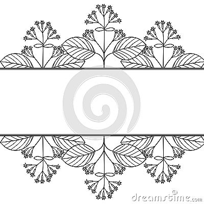 Quina border frame ww dot herb isolated Vector Illustration