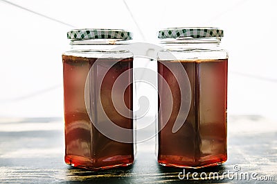 Quince jelly cooling down Stock Photo