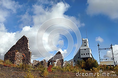 Quincy Copper Mine Relics Stock Photo