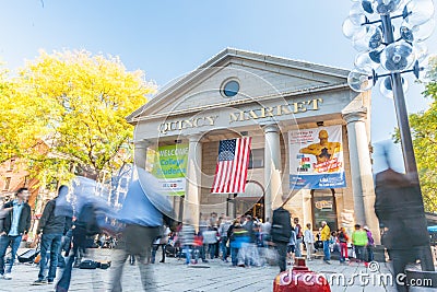 Quincy Market hall in Faneuil Hall Marketplace an historic and popular retail market with local and tourists Editorial Stock Photo