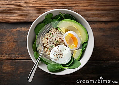 Quinoa bowl food. Generate Ai Stock Photo