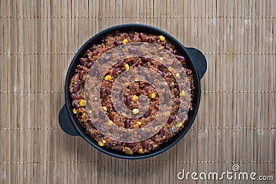 Quinoa red bean chili. Mexican spicy dish. Stock Photo