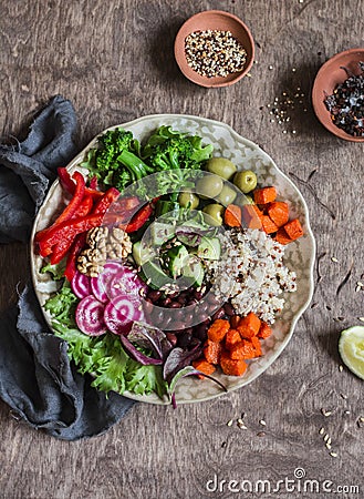 Quinoa and veggies bowl. Healthy, vegetarian, diet food Stock Photo