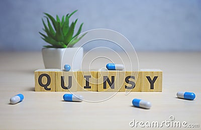 Quinsy word on wooden cubes. quinsy concept. medical concept Stock Photo
