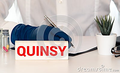 quinsy word on wooden cubes. quinsy concept. medical concept Stock Photo