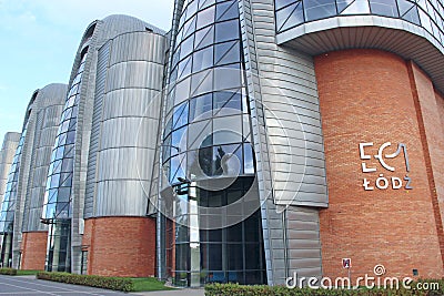 Quirky architectural building. Planetarium building in Lodz Editorial Stock Photo