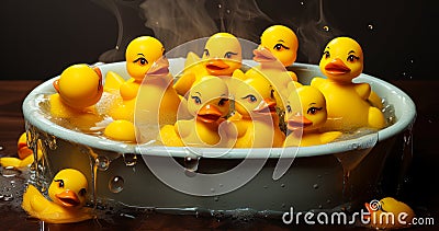 Quirky Bathtub Fun Claymation Illustration Stock Photo