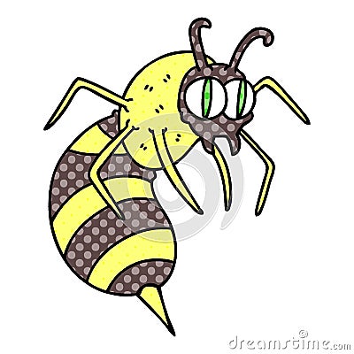 quirky comic book style cartoon wasp Vector Illustration