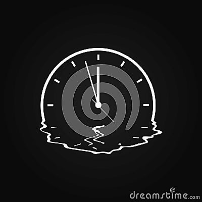 Quirky drawing of a melting clock. Vector Illustration