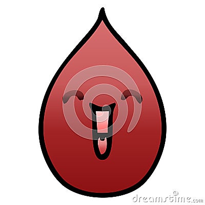 quirky gradient shaded cartoon emotional blood drop Vector Illustration