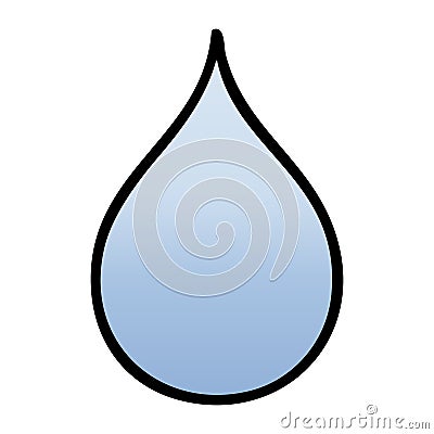 quirky gradient shaded cartoon rain drop Vector Illustration