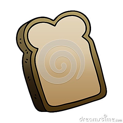 quirky gradient shaded cartoon slice of bread Vector Illustration