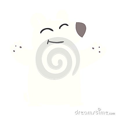 Quirky hand drawn cartoon polar bear Vector Illustration