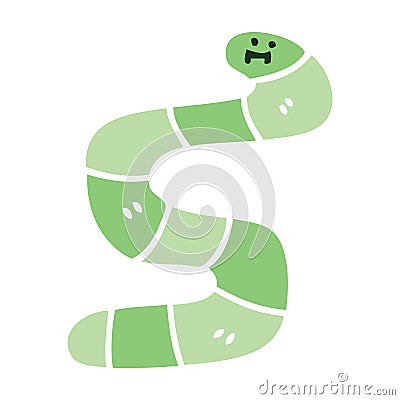 quirky hand drawn cartoon snake Vector Illustration