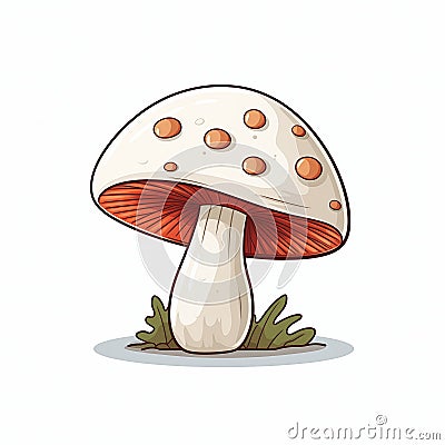 Quirky Mushroom Sticker: A Whimsical View of a Poisonous Elf's L Stock Photo
