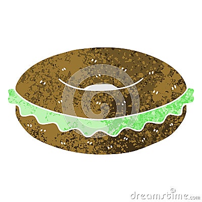 quirky retro illustration style cartoon bagel Vector Illustration