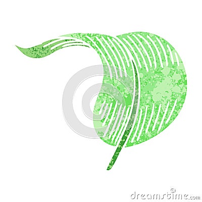 quirky retro illustration style cartoon blowing leaf Vector Illustration