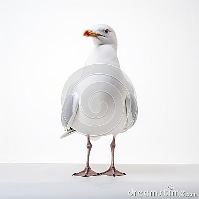 Quirky Seagull: A Photo-realistic Foreshortening Technique In Gigantic Scale Stock Photo