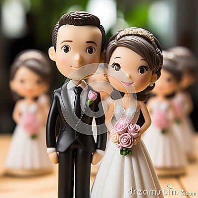 Quirky Souvenirs: Customized Mini Bobbleheads Stock Photo