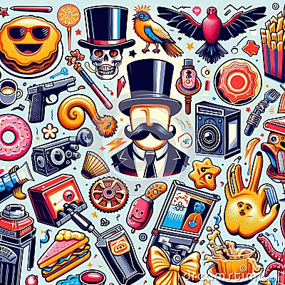 Quirky visual slides Slides with quirky and offbeat visual elem Stock Photo