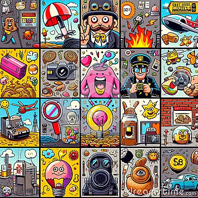 Quirky visual slides Slides with quirky and offbeat visual elem Stock Photo