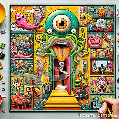 Quirky visual slides Slides with quirky and offbeat visual elem Stock Photo