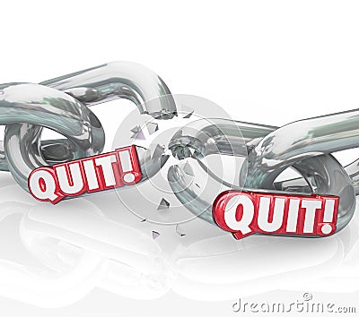 Quit Chain Links Breaking Leaving Retirement Ending Job Stock Photo