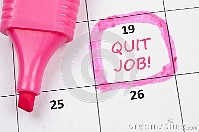 Quit job mark Stock Photo