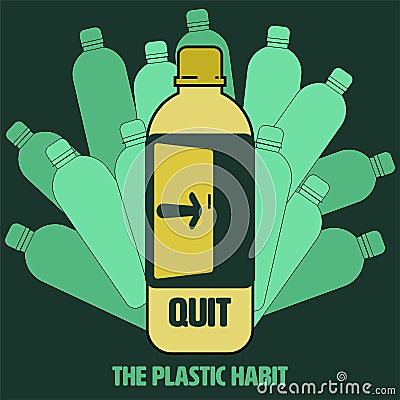 Quit Plastic Habit Vector Illustration