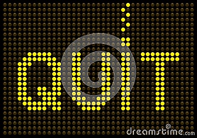 Quit Smoking Message on a LED Screen Vector Illustration