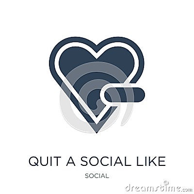 quit a social like icon in trendy design style. quit a social like icon isolated on white background. quit a social like vector Vector Illustration