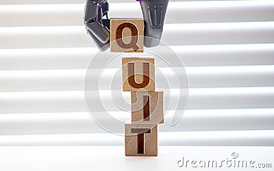 quit word concept Stock Photo